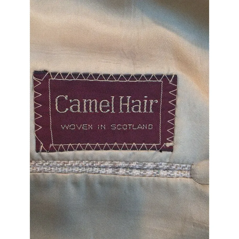 Vtg Chaps Ralph Lauren Tan Scottish Camel Hair Sport Coat Blazer 40S